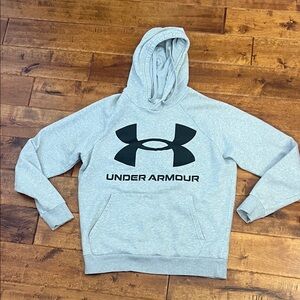 Under Armour Light Gray Hoodie with Black Logo